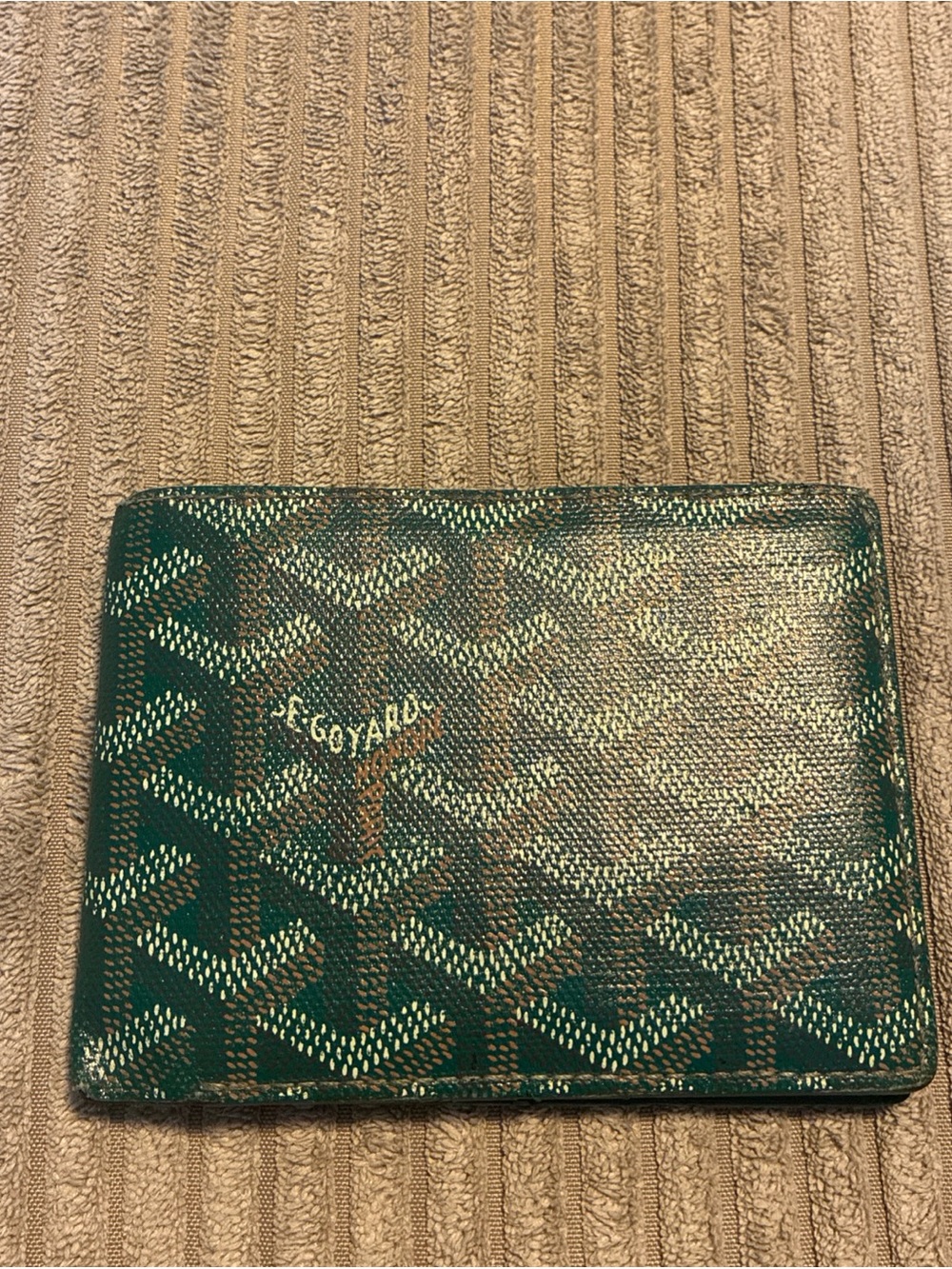 Goyard -Bifold Victoire Wallet  Men- Green Leather
